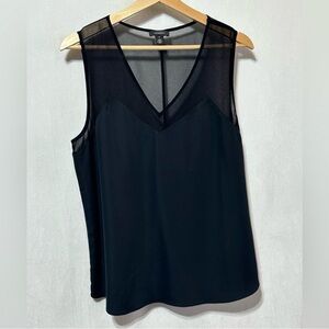 Halogen v neck sleeveless blouse with mesh - medium